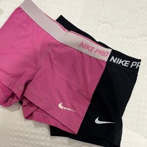Nike Women's Athletic Shorts - Pink and Black